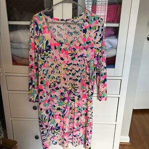 Lilly Pulitzer Pink and Blue Long Sleeve Dress